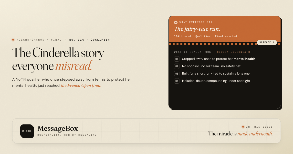 The Cinderella story everyone misread — The Floor Note · No. 007